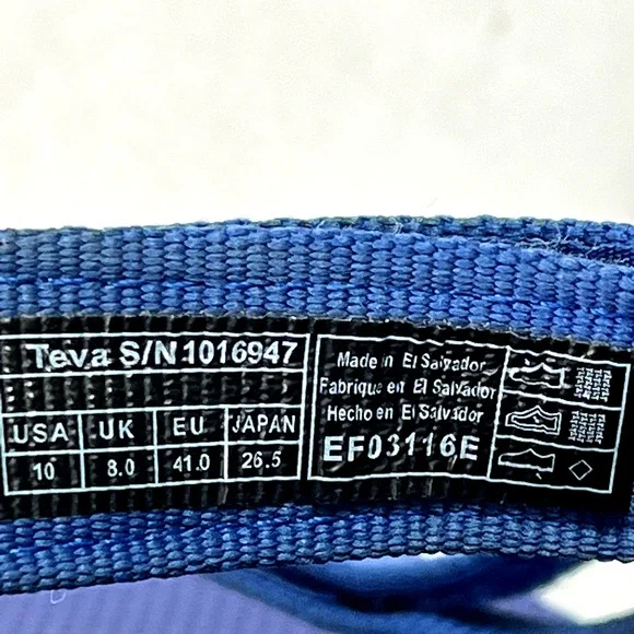 Teva Universal Platform Sandals Women 10 Blue Walking Trail Adjustable Straps - Picture 12 of 13